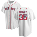 Boston Red Sox #35 Garrett Crochet White Puhics 2024 Cool Base Stitched Jersey