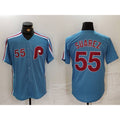 Philadelphia Phillies #55 Ranger Suarez Number Light Blue Puhics Cooperstown Cool Base Jersey