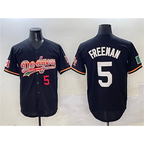 Los Angeles Dodgers #5 Freddie Freeman Black Puhics Mexico Limited Stitched Jersey