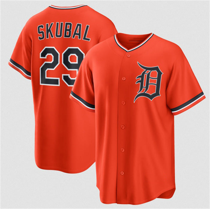 Detroit Tigers #29 Tarik Skubal Orange Puhics Alternate Stitched Jersey