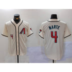 Arizona Diamondback #4 Ketel Marte Number Cream Puhics Cool Base Limited Stitched Jersey