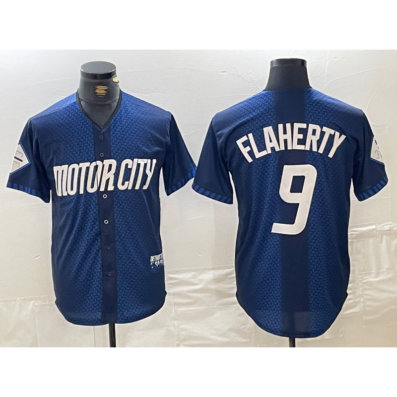 Detroit Tigers #9 Jack Flaherty 2024 Navy Puhics City Connect Cool Base Limited Stitched Jersey