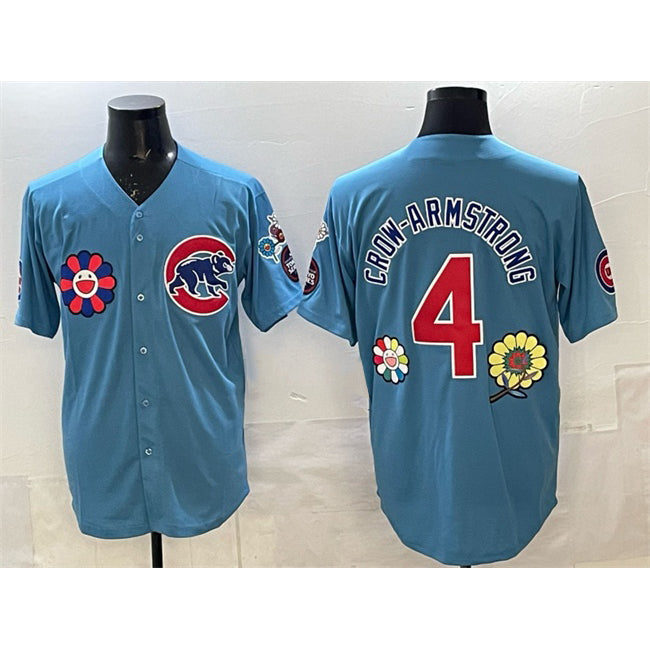 Chicago Cubs #4 Pete Crow-Armstrong Blue Puhics 2025 Tokyo Series 2nd Alternate Limited Stitched Jersey