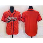 Houston Astros Blank Number Orange Puhics With Patch Cool Base Stitched Jersey