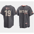 Washington Nationals #19 Josh Bell 2022 Grey Puhics City Connect Cherry Blossom Cool Base Stitched Jersey