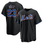 New York Mets #23 Javier B¨¢ez Black Puhics 2022 Cool Base Stitched Jersey
