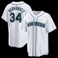 Seattle Mariners #34 Felix Hernandez White Puhics Home Retired Player Replica Jersey