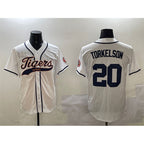 Detroit Tigers #20 Spencer Torkelson White Puhics With Patch Cool Base Stitched Jersey
