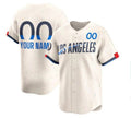 Custom Los Angeles Dodgers Active Player Cream Puhics 2024 City Connect Limited Stitched Jersey
