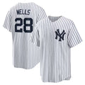 New York Yankees #28 Austin Wells White Puhics Home Replica Jersey