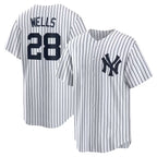 New York Yankees #28 Austin Wells White Puhics Home Replica Jersey