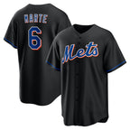 New York Mets #6 Starling Marte Black Puhics Stitched Cool Base Jersey