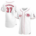 Cincinnati Reds #37 Tyler Stephenson White Puhics Stitched Flex Base Jersey