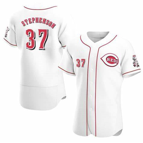 Cincinnati Reds #37 Tyler Stephenson White Puhics Stitched Flex Base Jersey