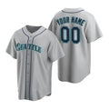 Custom Seattle Mariners Gray Puhics Stitched Cool Base Road Jersey