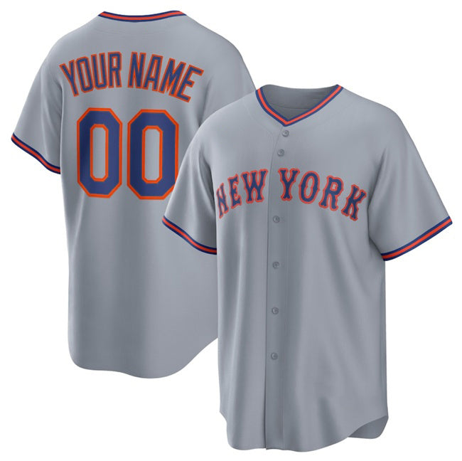 Custom New York Mets Active Player Gray Puhics 2025 Limited Stitched Jersey