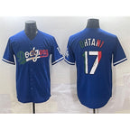 Los Angeles Dodgers #17 Shohei Ohtani Blue Puhics Mexico Stitched Jersey