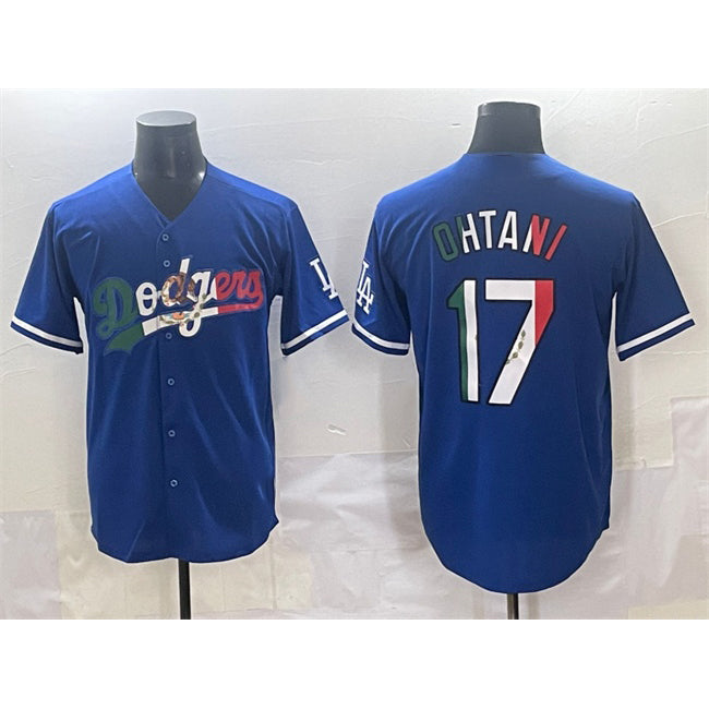Los Angeles Dodgers #17 Shohei Ohtani Blue Puhics Mexico Stitched Jersey