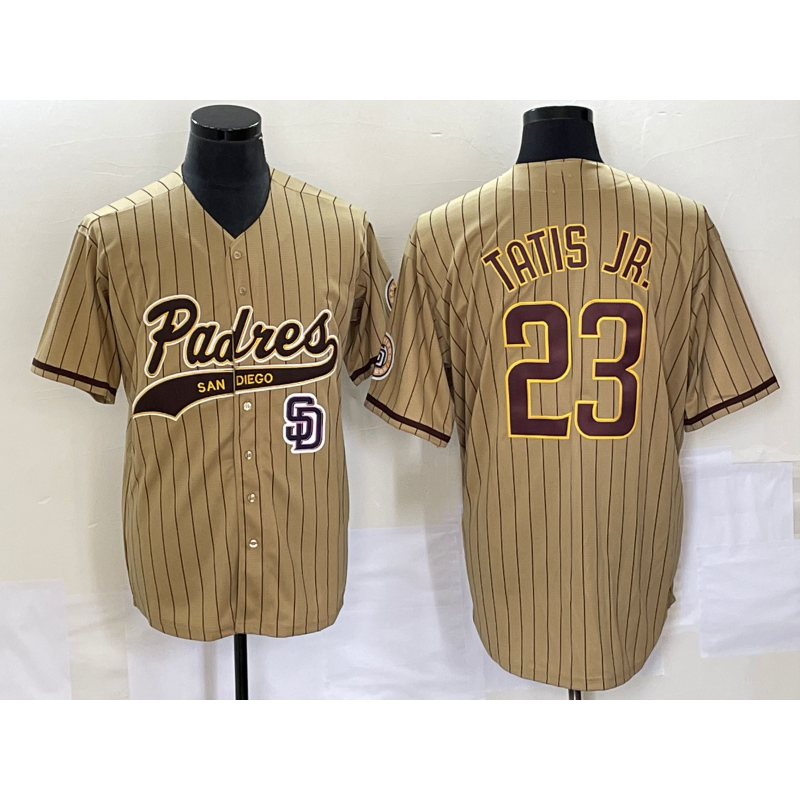 San Diego Padres #23 Fernando Tatis Jr Tan Puhics NEW 2023 Cool Base Stitched Jersey 2