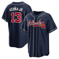 Atlanta Braves #13 Ronald Acuna Jr. Navy Puhics Alternate Replica Player Name Jersey