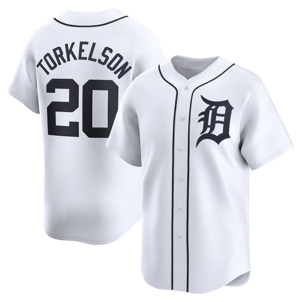 Detroit Tigers #20 Spencer Torkelson White Puhics Home Limited Player Jersey