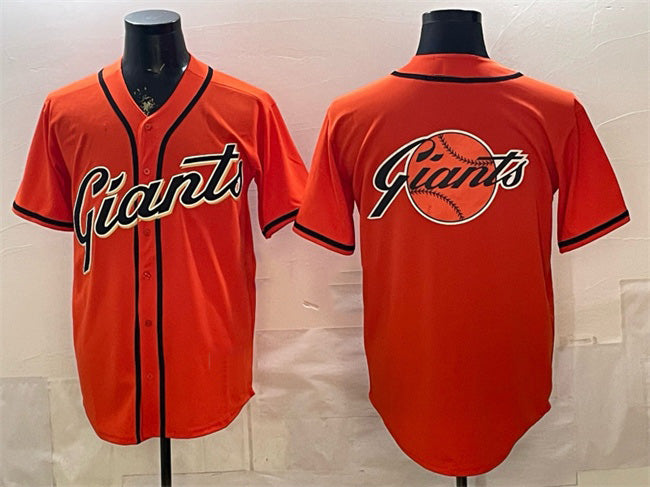 San Francisco Giants Team Big Logo Orange Puhics Cool Base Stitched Jersey