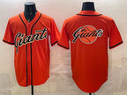 San Francisco Giants Team Big Logo Orange Puhics Cool Base Stitched Jersey