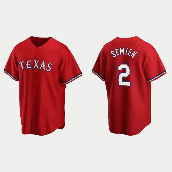 Texas Rangers #2 Marcus Semien Red Puhics Cool Base Stitched Jersey