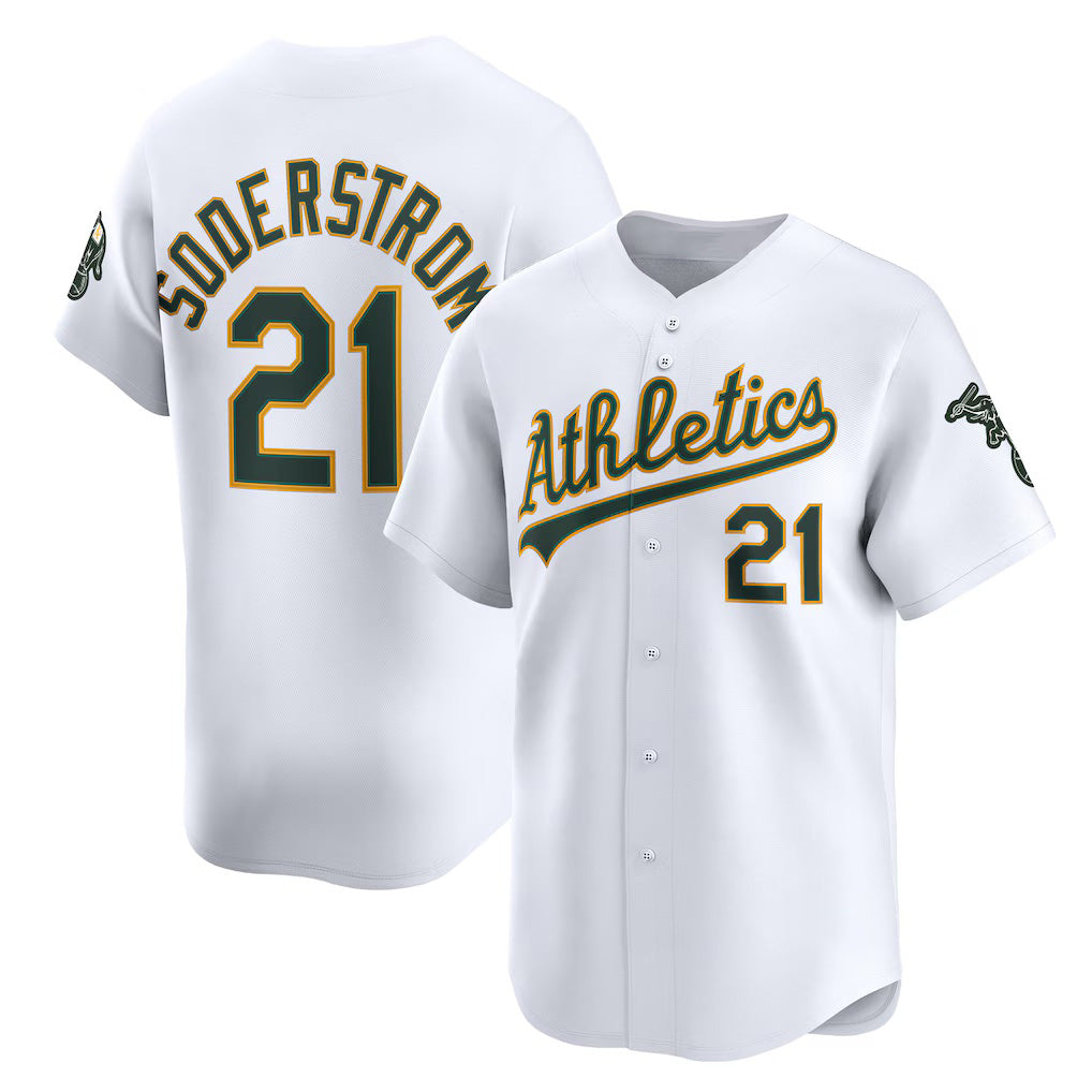 Oakland Athletics #21 Tyler Soderstrom White Puhics Home Limited Player Jersey 2