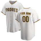 Custom San Diego Padres White Puhics Home Replica Jersey