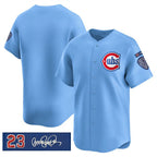 Chicago Cubs Blank Blue Puhics 'Ryne Sandberg Tribute' Vapor Limited V3 Stitched Jersey
