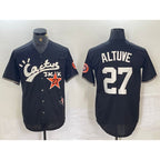 Houston Astros #27 Jose Altuve Black Puhics Cactus Jack Cool Base Jersey