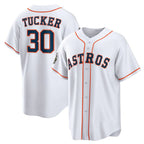 Houston Astros #30 Kyle Tucker White Puhics 2022 World Series Home Stitched Jersey