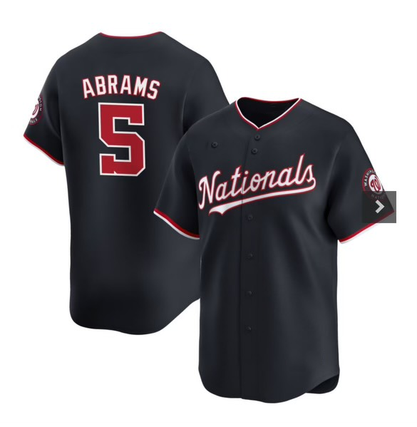Washington Nationals #5 CJ Abrams Navy Puhics 2024 Alternate Limited Stitched Jersey