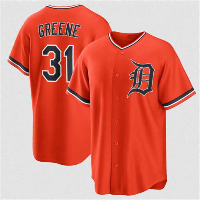 Detroit Tigers #31 Riley Greene Orange Puhics Alternate Stitched Jersey