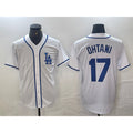Los Angeles Dodgers #17 Shohei Ohtani White Puhics Cool Base Stitched Jersey