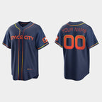 Custom Houston Astros ACTIVE PLAYER 2022 Navy Puhics City Connect Cool Base Stitched Jersey