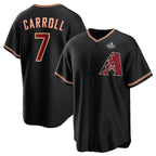 Arizona Diamondbacks #7 Corbin Carroll Black Puhics 2023 World Series Cool Base Stitched Jersey