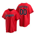Custom Cleveland Indians Red Puhics Stitched Cool Base Jersey