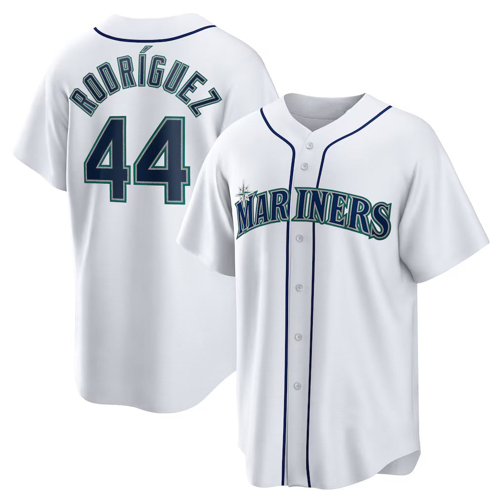 Seattle Mariners #44 Julio Rodriguez White Puhics Home Replica Player Jersey