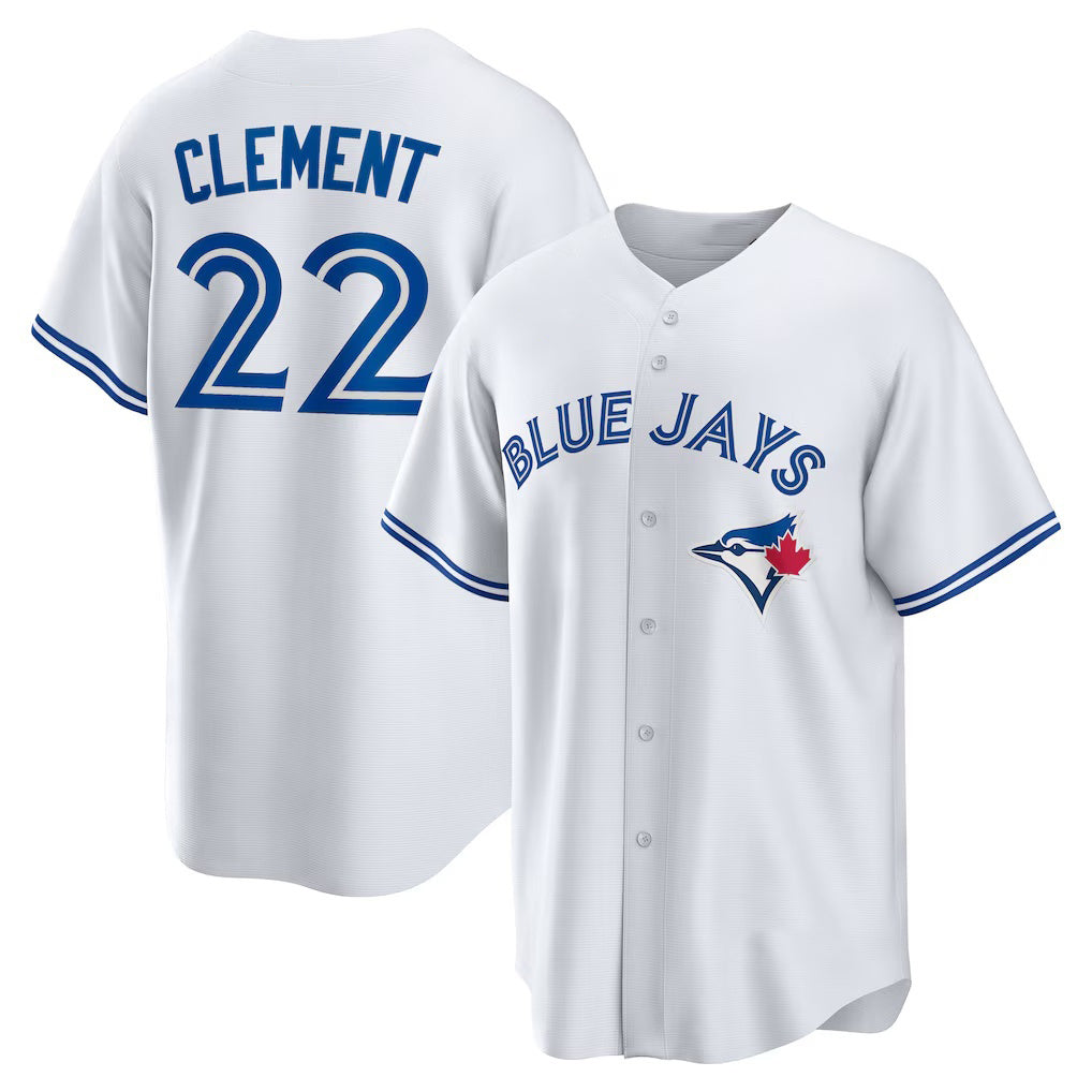 Toronto Blue Jays #22 Ernie Clement White Puhics Home Replica Jersey