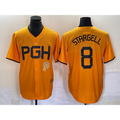 Pittsburgh Pirates #8 Willie Stargell Gold Puhics 2023 City Connect Stitched Jersey 2