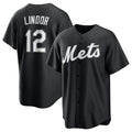 New York Mets #12 Francisco Lindor Black Puhics Lights Out Limited Stitched Jersey
