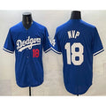 Los Angeles Dodgers #18 Yoshinobu Yamamoto MVP Blue Puhics Limited Stitched Jersey