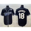 Los Angeles Dodgers #18 Yoshinobu Yamamoto Black Puhics 2025 World Series Cool Base Stitched Jersey