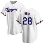 Texas Rangers #28 Jonah Heim White Puhics Cool Base Stitched Jersey