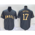 Los Angeles Angels #17 Shohei Ohtani Grey Puhics 2022 All Star Stitched Cool Base Jersey
