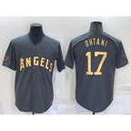 Los Angeles Angels #17 Shohei Ohtani Grey Puhics 2022 All Star Stitched Cool Base Jersey