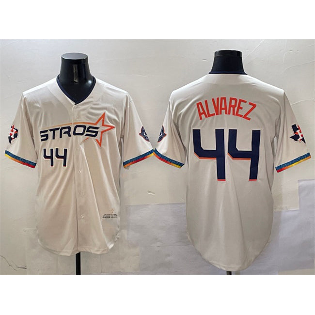 Houston Astros #44 Yordan Alvarez Cream Puhics 2025 City Connect With Texas Patch Limited Stitched Jersey