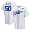 Los Angeles Dodgers #50 Mookie Betts White Puhics 2025 World Series Home Cool Base Stitched Jersey